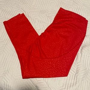 Sz 20 Red Leopard Scrunchy What Legging